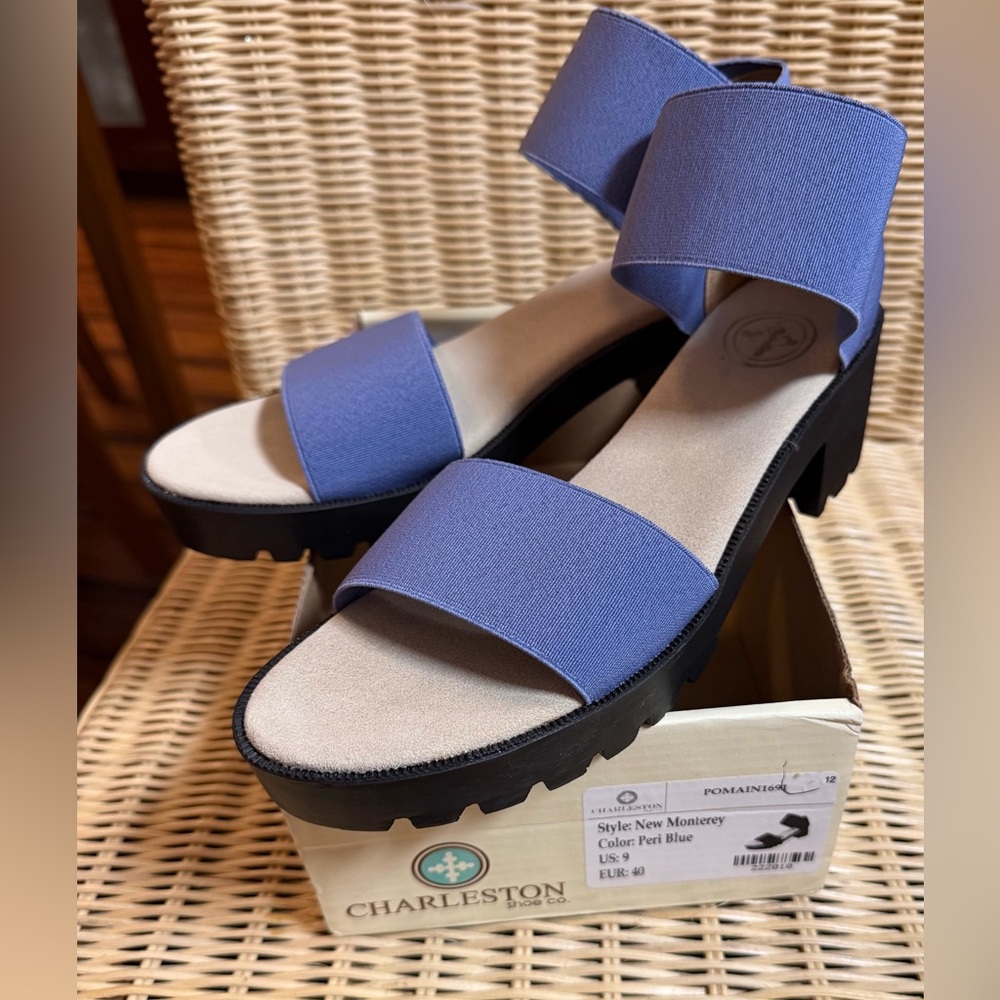 Charleston Shoe Co. Peri Blue Monterey Sandals